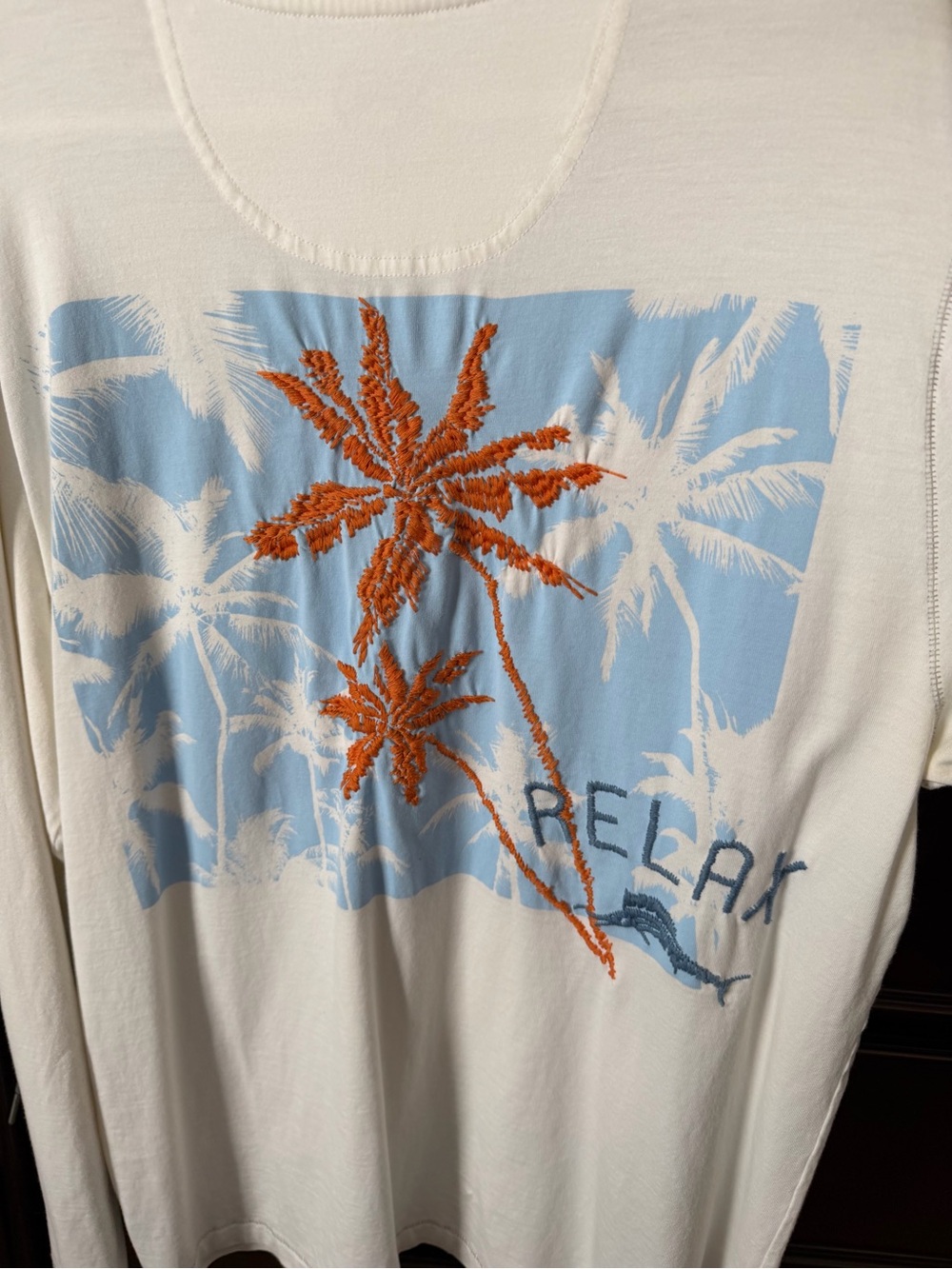 Tommy Bahama Pima cotton 100% Long-Sleeve T-Shirt with Embroidered  relax/Marlin